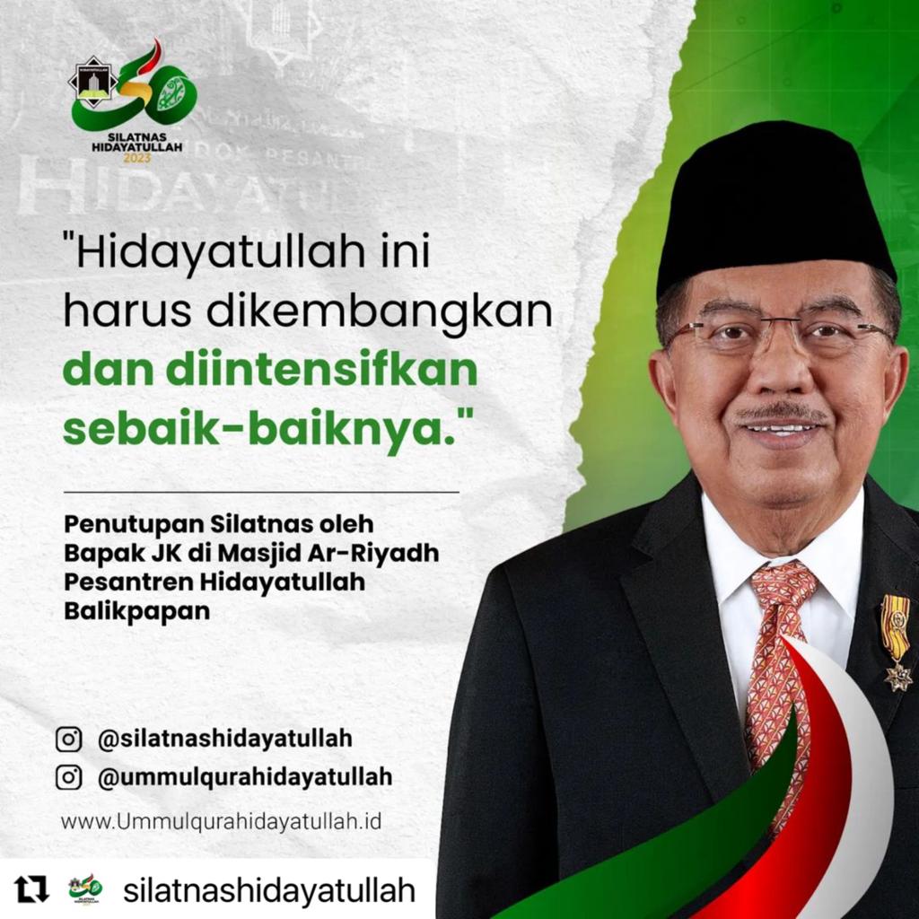 Silaturahmi Nasional Hidayatullah 2023 Resmi Ditutup Oleh Jusuf Kalla